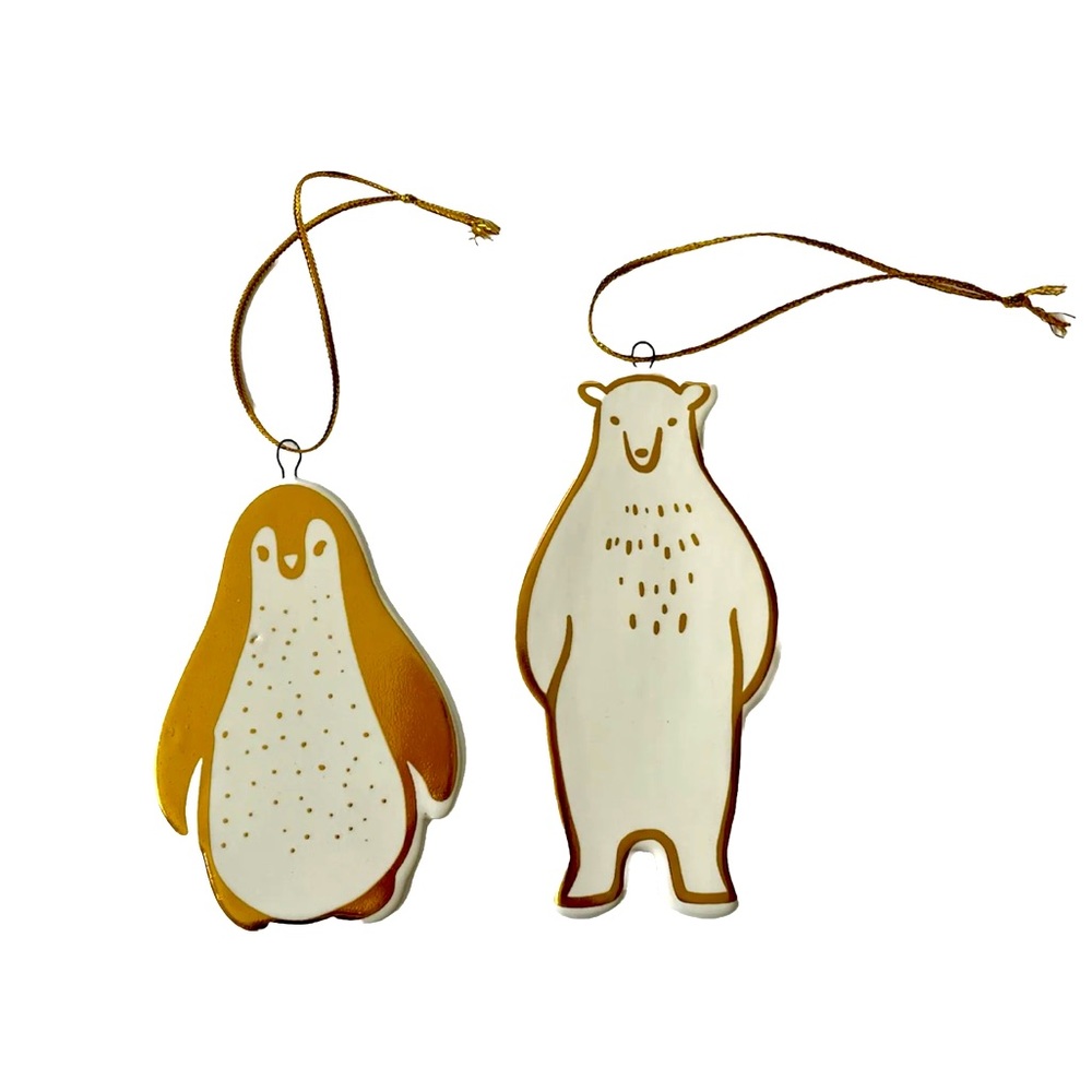 Target Porcelain Penguin & Polar Bear Lot of 2 Ornaments